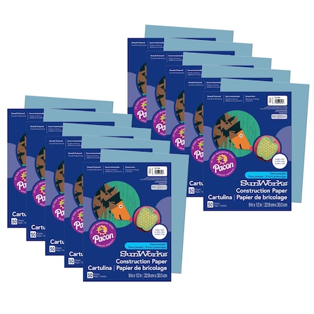 Pacon SunWorks Construction Paper, Sky Blue, 9x12in, PK500 P7603